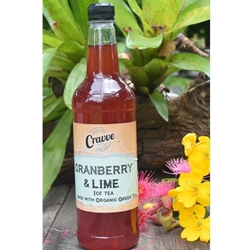 Organic Ice Tea Syrup 750ml - Cranberry Lime - Cravve (1x750ml)