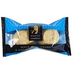 Wrapped Twin Pack Buttons 25g - White Choc Chunk Mac - Byron Bay Cookies (100x25g)
