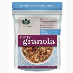 Order Wholesale 450g Nutty Granola Maple Vanilla direct from Brookfarm Byron Bay Bakehouse