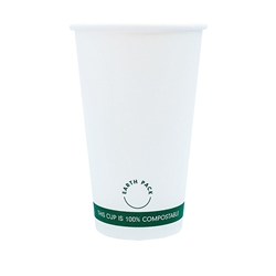 16oz PLA Single Wall White Compostable Cups | Coffee Cups Wholesaler | Good Food Warehouse