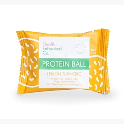 Health Enthusiast Lemon Turmeric Single Wrapped Protein Balls | Good Food Warehouse