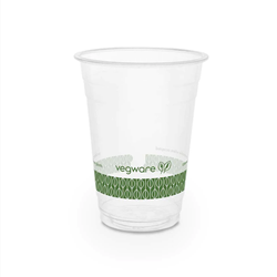 Vegware 16oz PLA Clear Leaf Cold Cup | Best Compostable Cup Supplier | Good Food Warehouse