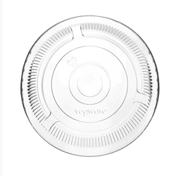 Vegware 96mm Compostable Straw Slot Hole Flat Lid | Best Compostable Cup Supplier | Good Food Warehouse