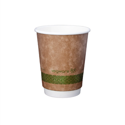 Vegware 8oz Kraft Double Wall Coffee Cup | Compostable Coffee Cups | Good Food Warehouse