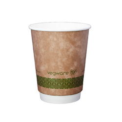 Vegware 12oz Kraft Double Wall Coffee Cup | Compostable Coffee Cups | Good Food Warehouse
