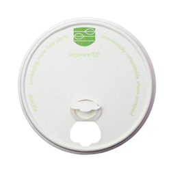 Vegware 89mm White Paper Sipper Lid | Compostable Coffee Cups Lid | Good Food Warehouse