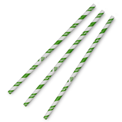 Vegware Jumbissimo Green Swirl Paper Straws | Best Compostable Cup Supplier | Good Food Warehouse