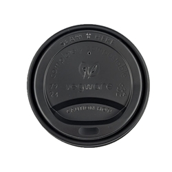 Vegware 79mm cPLA Black Sipper Lid | Compostable Coffee Cups Lid | Good Food Warehouse